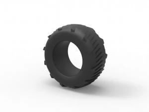 Pulling tractor rear tire 4 Scale 1 to 25 3D Print Model