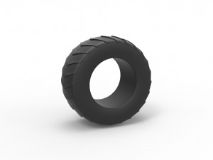 Pulling tractor rear tire 5 Scale 1 to 25 3D 打印模型