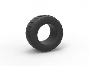 Pulling tractor rear tire 5 Scale 1 to 25 3D Print Model