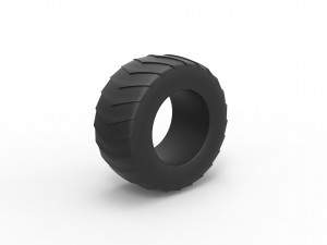 Pulling tractor rear tire 5 Scale 1 to 25 3D Принт Модель