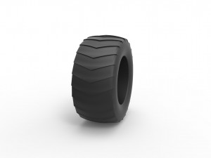 Pulling tractor rear tire 5 Scale 1 to 25 3D Принт Модель