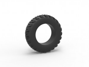 Pulling tractor rear tire 7 Scale 1 to 25 3Dプリントモデル