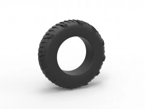 Pulling tractor rear tire 8 Scale 1 to 25 3D Print Model