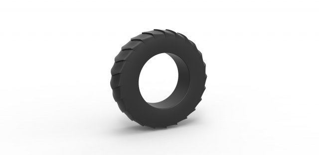 Pulling tractor rear tire 9 Scale 1 to 25 3D Print Model .c4d .max .obj .3ds .fbx .stl .blend 