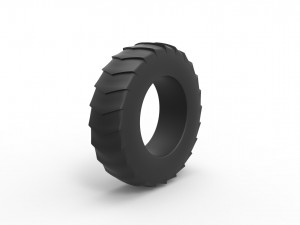 Pulling tractor rear tire 9 Scale 1 to 25 3D Print Model