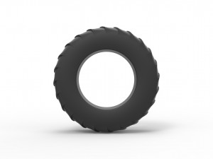 Pulling tractor rear tire 9 Scale 1 to 25 3D Print Model
