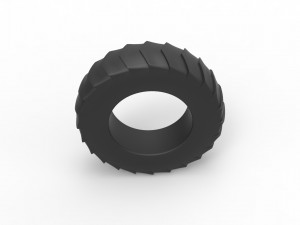 Pulling tractor rear tire 9 Scale 1 to 25 3D Print Model