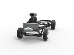 Chassis of Gasser Scale 1 to 25 Model Cetak 3D