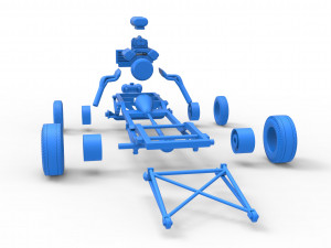 Chassis of Gasser Scale 1 to 25 Model Cetak 3D