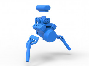 Engine V8 for gasser Scale 1 to 25 Modèles 3D en vedette
