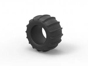 Dune buggy rear tire 6 Scale 1 to 25 3D Print Model