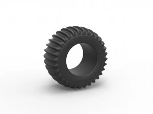 Dune buggy rear tire 8 Scale 1 to 25 3D Print Model