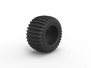 Dune buggy rear tire 8 Scale 1 to 25 3D Print Model