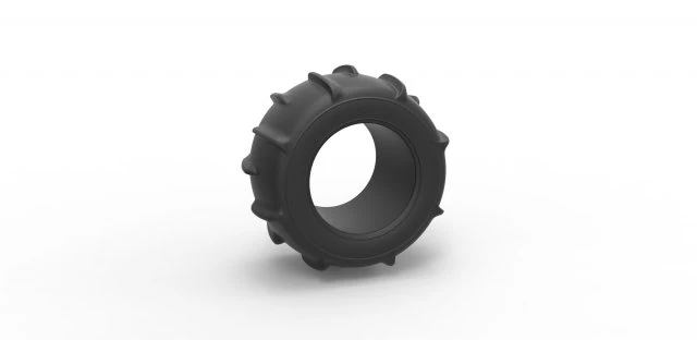 Dune buggy rear tire 11 Scale 1 to 25 3D Print Model .c4d .max .obj .3ds .fbx .stl .blend