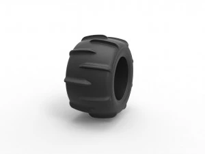 Dune buggy rear tire 11 Scale 1 to 25 3D Print Model