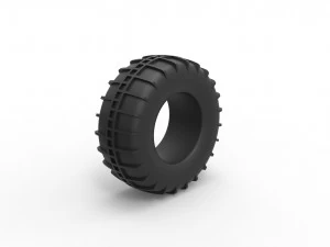 Dune buggy rear tire 12 Scale 1 to 25 3D Print Model