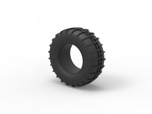 Dune buggy rear tire 12 Scale 1 to 25 3D Print Model
