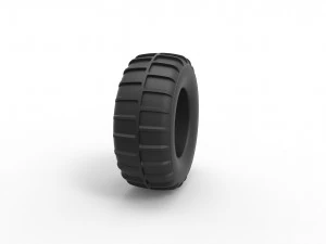 Dune buggy rear tire 14 Scale 1 to 25 3D Print Model