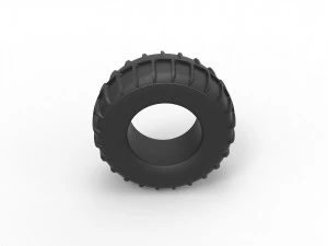 Dune buggy rear tire 14 Scale 1 to 25 3D Print Model