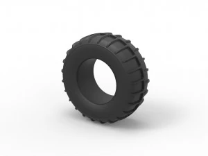 Dune buggy rear tire 14 Scale 1 to 25 3D Print Model
