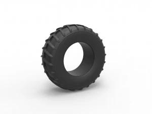 Dune buggy rear tire 15 Scale 1 to 25 3D Print Model