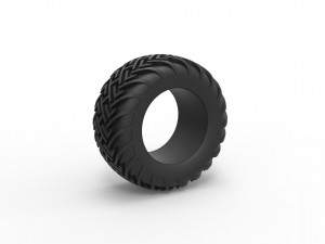 Dune buggy rear tire 16 Scale 1 to 25 Modelo de impresión 3D
