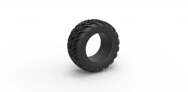 Dune buggy rear tire 17 Scale 1 to 25 3D Print Model .c4d .max .obj .3ds .fbx .stl .blend 