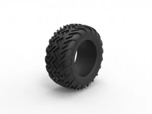 Dune buggy rear tire 17 Scale 1 to 25 3D Print Model