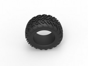 Dune buggy rear tire 17 Scale 1 to 25 3D Baskı Modeli