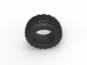 Dune buggy rear tire 17 Scale 1 to 25 3D Print Model