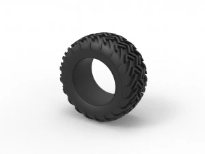Dune buggy rear tire 17 Scale 1 to 25 3D Print Model
