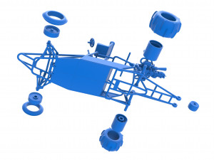 Old school Sand Rail buggy Version 2 Scale 1 to 25 3D-printmodel
