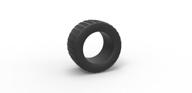 Dune buggy rear tire 19 Scale 1 to 25 3D Принт Модель .c4d .max .obj .3ds .fbx .stl .blend 