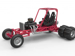 Old-School-Wasserpumpwagen Sandbuggy Ma&szlig;stab 1 bis 25 3D Druckmodell