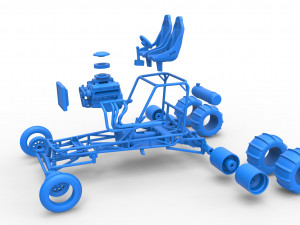 Old school water pumper Sand buggy Scale 1 to 25 3D Print Model