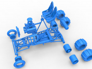 Old school water pumper Sand buggy Scale 1 to 25 3D Print Model