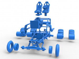 Old school water pumper Sand buggy Scale 1 to 25 3D Print Model