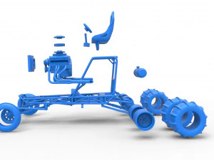 Old school water pumper Sand buggy Scale 1 to 25 3D Print Model