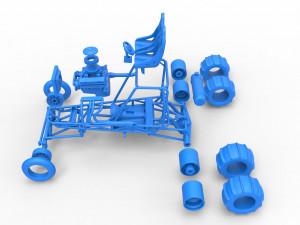Old school water pumper Sand buggy Scale 1 to 25 3D Print Model