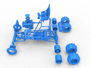 Old school water pumper Sand buggy Scale 1 to 25 3D Print Model