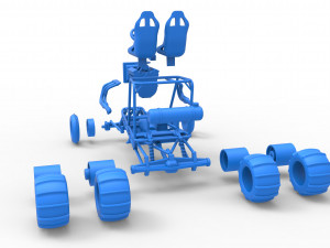 Old school water pumper Sand buggy Scale 1 to 25 3D Print Model