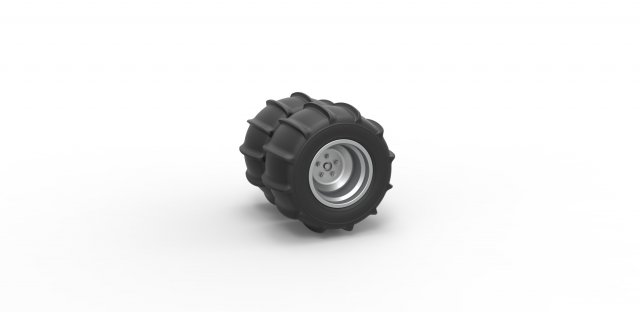 Double Rear wheel for Dune Buggy Scale 1 to 25 3D Принт Модель .c4d .max .obj .3ds .fbx .stl .blend 