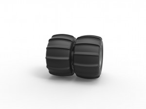 Double Rear wheel for Dune Buggy Scale 1 to 25 3D Принт Модель
