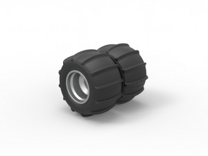 Double Rear wheel for Dune Buggy Scale 1 to 25 3D Принт Модель