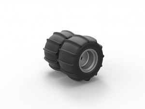 Double Rear wheel for Dune Buggy Scale 1 to 25 3D Принт Модель