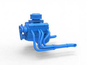 Engine V8 for water pumper Sand buggy Scale 1 to 25 3D 打印模型
