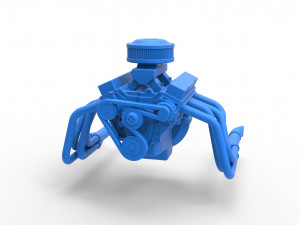 Engine V8 for water pumper Sand buggy Scale 1 to 25 Modelo de impresión 3D