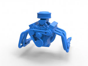 Engine V8 for water pumper Sand buggy Scale 1 to 25 3D Print Model