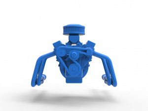 Engine V8 for water pumper Sand buggy Scale 1 to 25 Modelo de impresión 3D