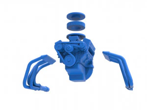 Engine V8 for water pumper Sand buggy Scale 1 to 25 3D Print Model